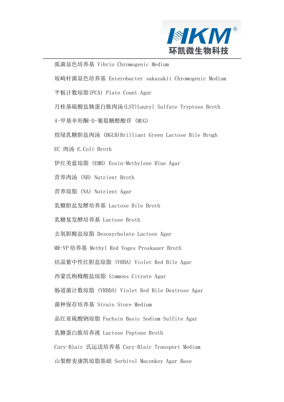 微生物培养基英文名称汇总_第2页