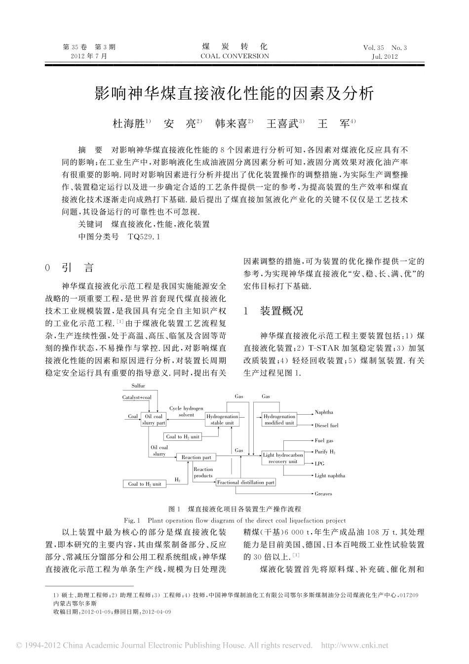 影响神华煤直接液化性能的因素及分析_第1页