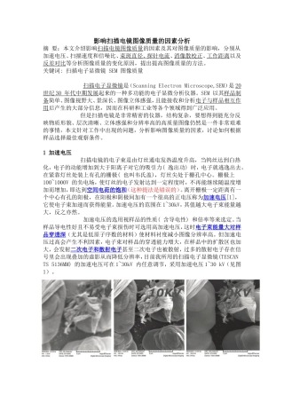 影响扫描电镜图像质量的因素分析
