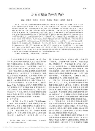 左室室壁瘤的外科治疗