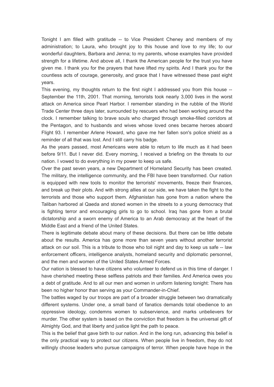 小布什离职的中英文演讲稿(经典)_第3页