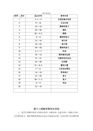 小学数学第十二册教案(人教版)