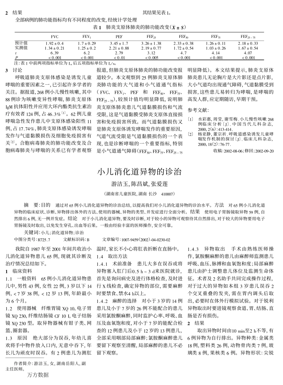 小儿消化道异物的诊治_第1页