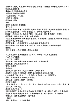 小儿常用药大全