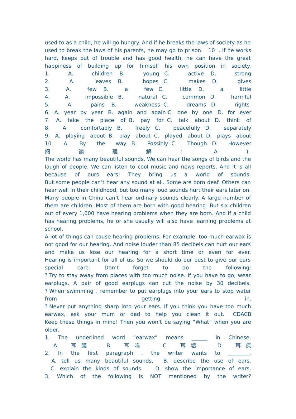 完形填空 A_第2页