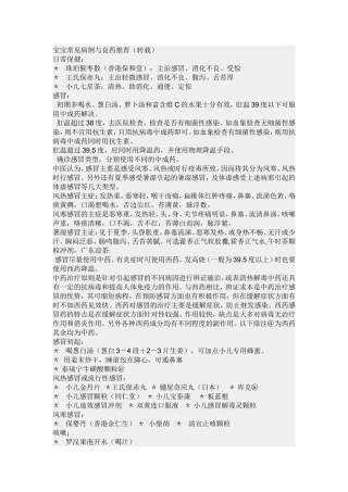 婴幼儿常见小药