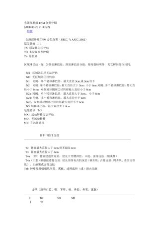 头颈部肿瘤TNM分类分期