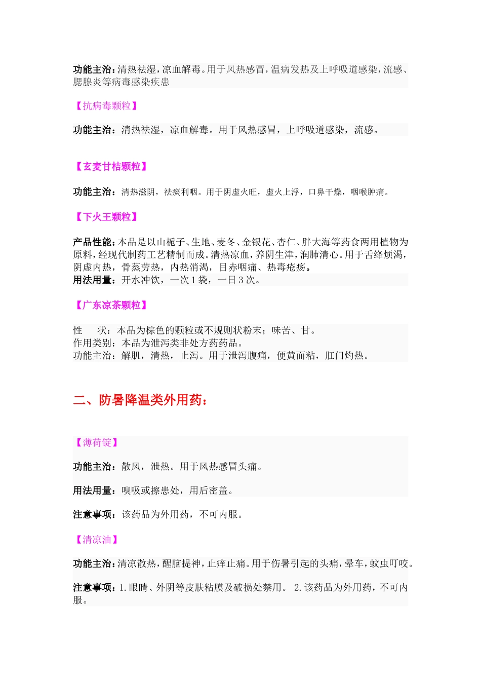 夏季清热防暑降温用药手册_第3页