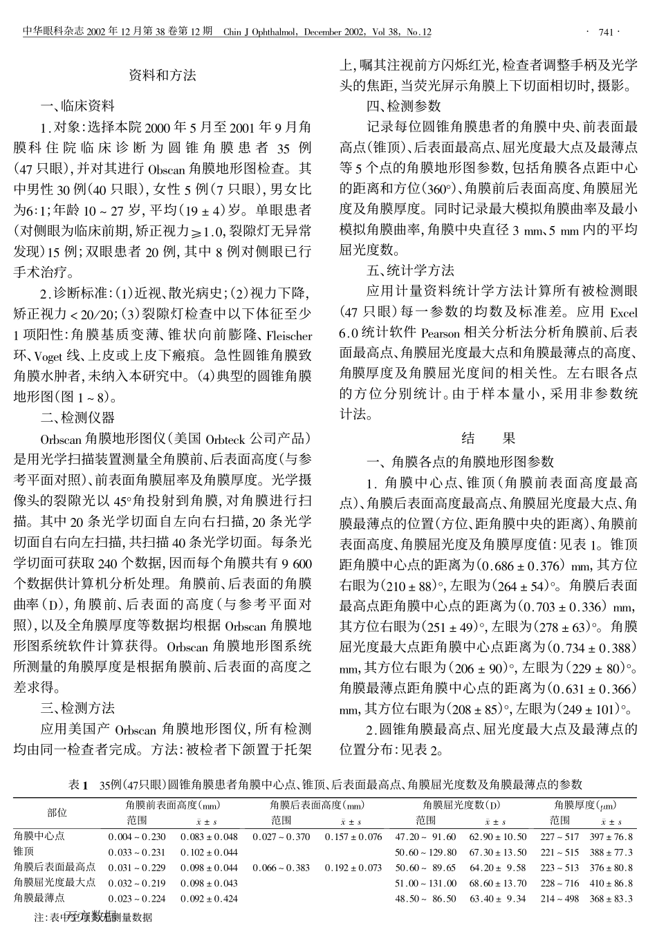 圆锥角膜的角膜前后表面形态及厚度检测_第2页