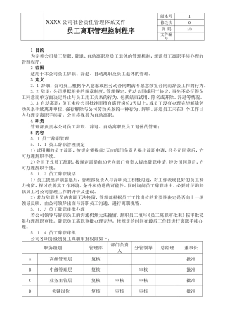 员工离职管理控制程序