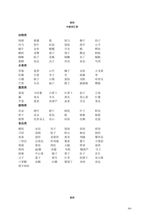 听障儿童听觉口语教学中级词汇