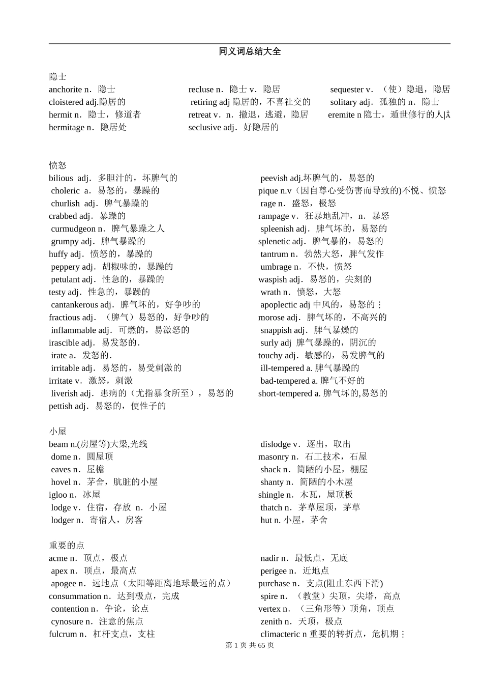 同义词总结大全_第1页