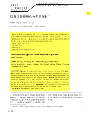 原发性肝癌癌栓分型的探讨