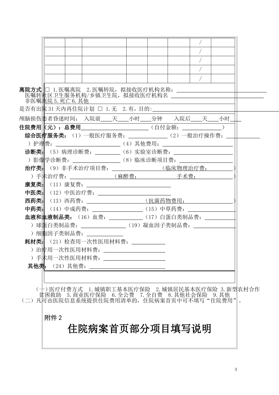 卫生部修订住院病案首页最新的2012_第3页