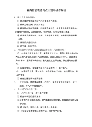 通气点火现场操作规程
