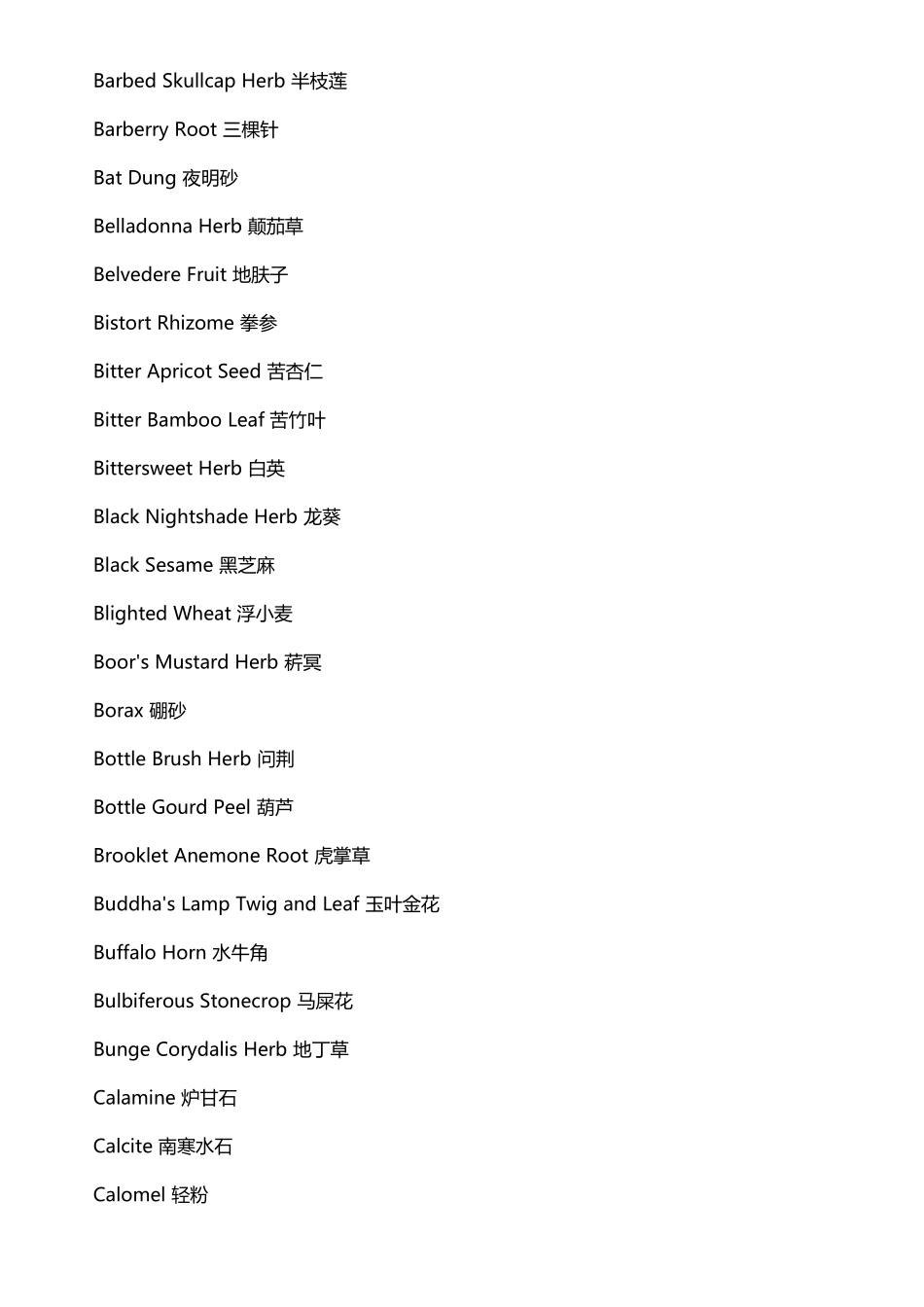 医药翻译词汇-中草药名称翻译_第2页