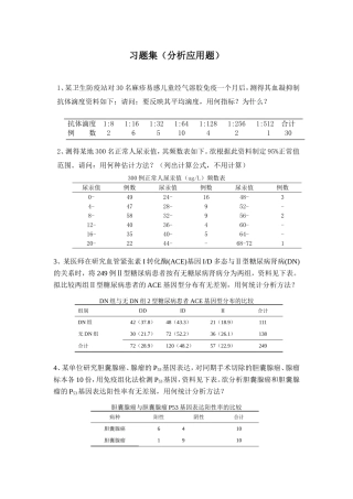 医学统计学上机试题 U