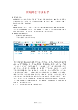 医嘱单打印说明书