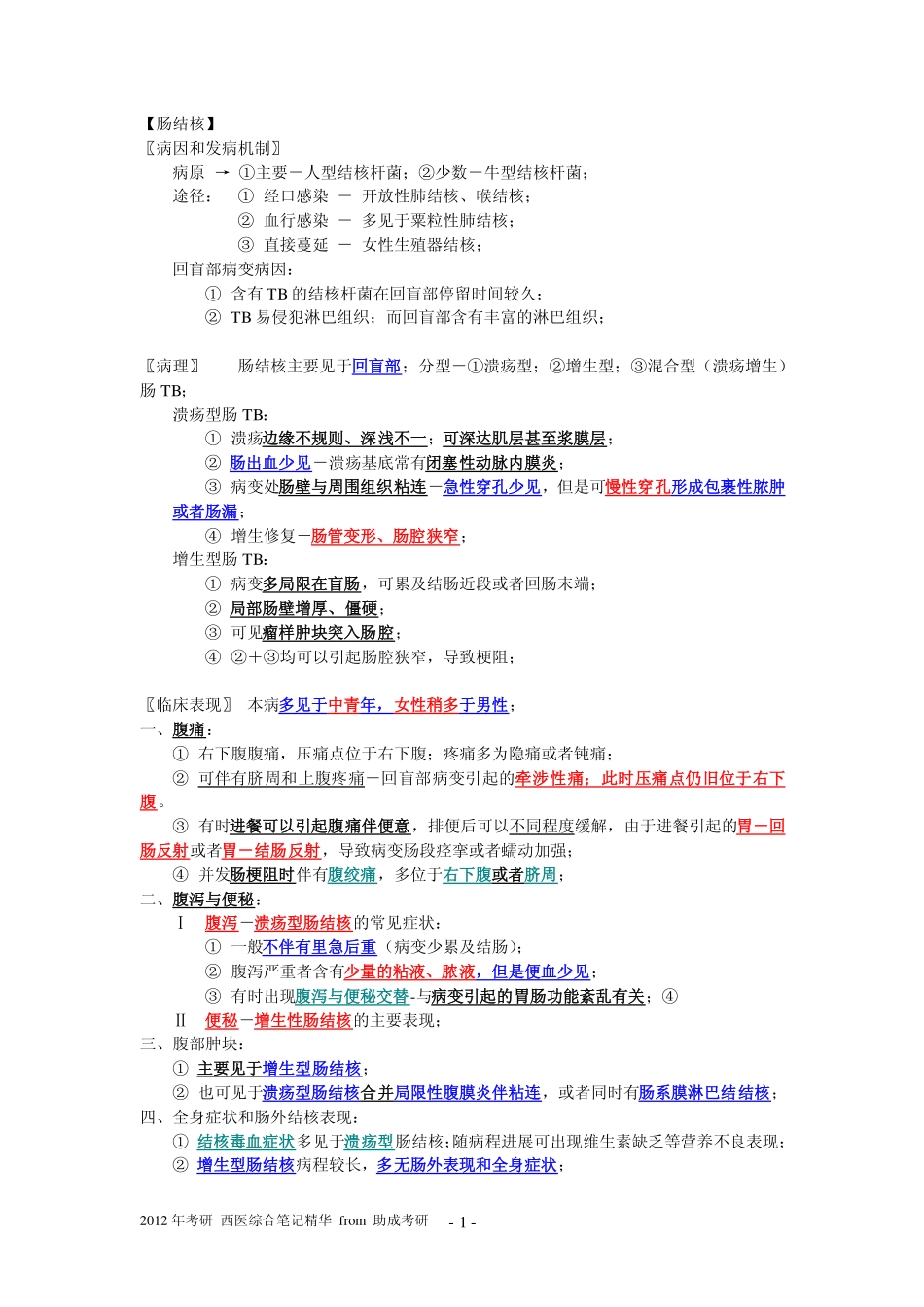 助成考研—2012年内科学消化系统笔记_第1页