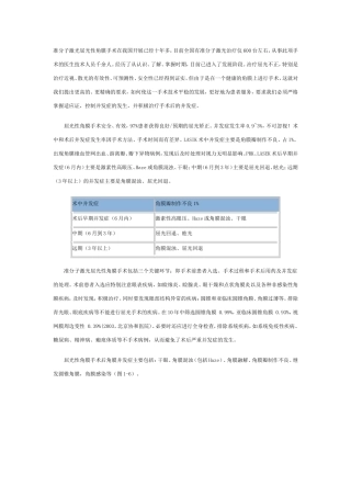 准分子激光屈光性角膜手术后角膜并发症