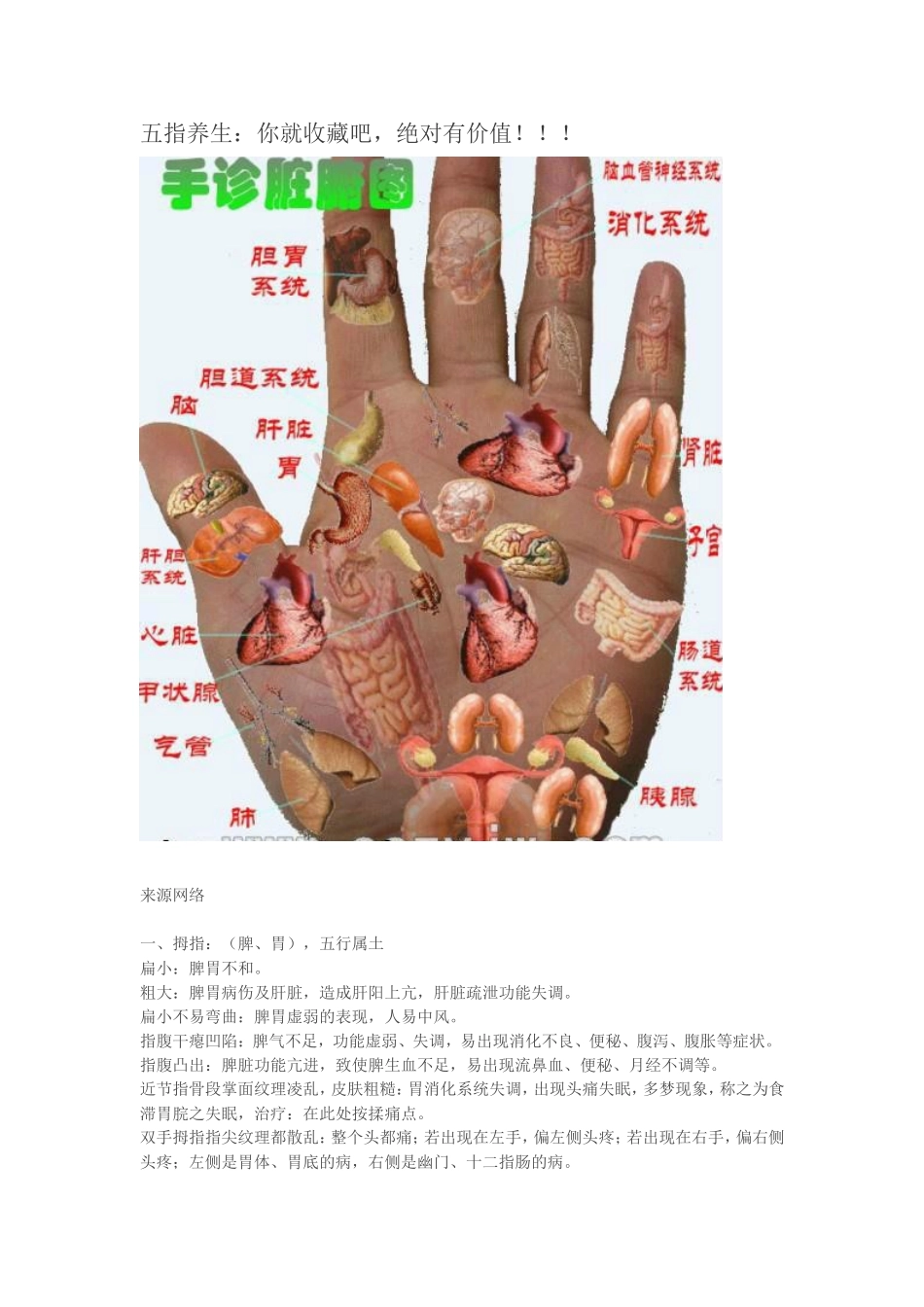 养生知识------五指养生_第1页