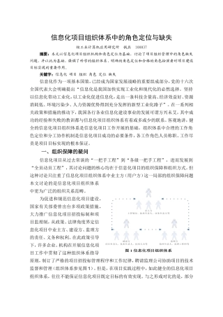 信息化项目组织体系中的角色定位与缺失