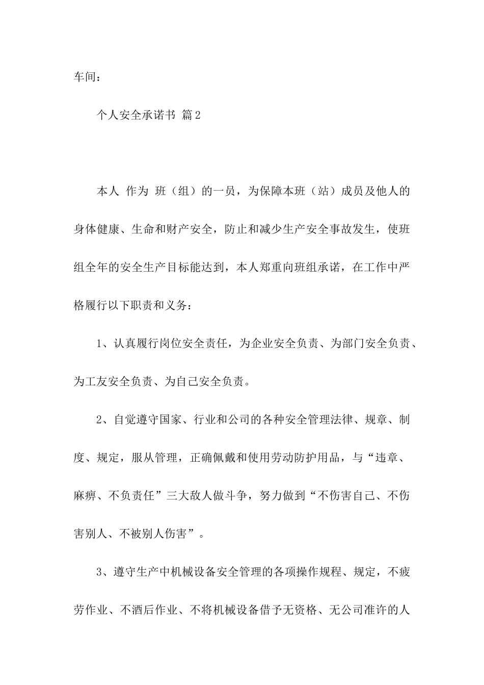 个人安全承诺书锦集十篇_第3页