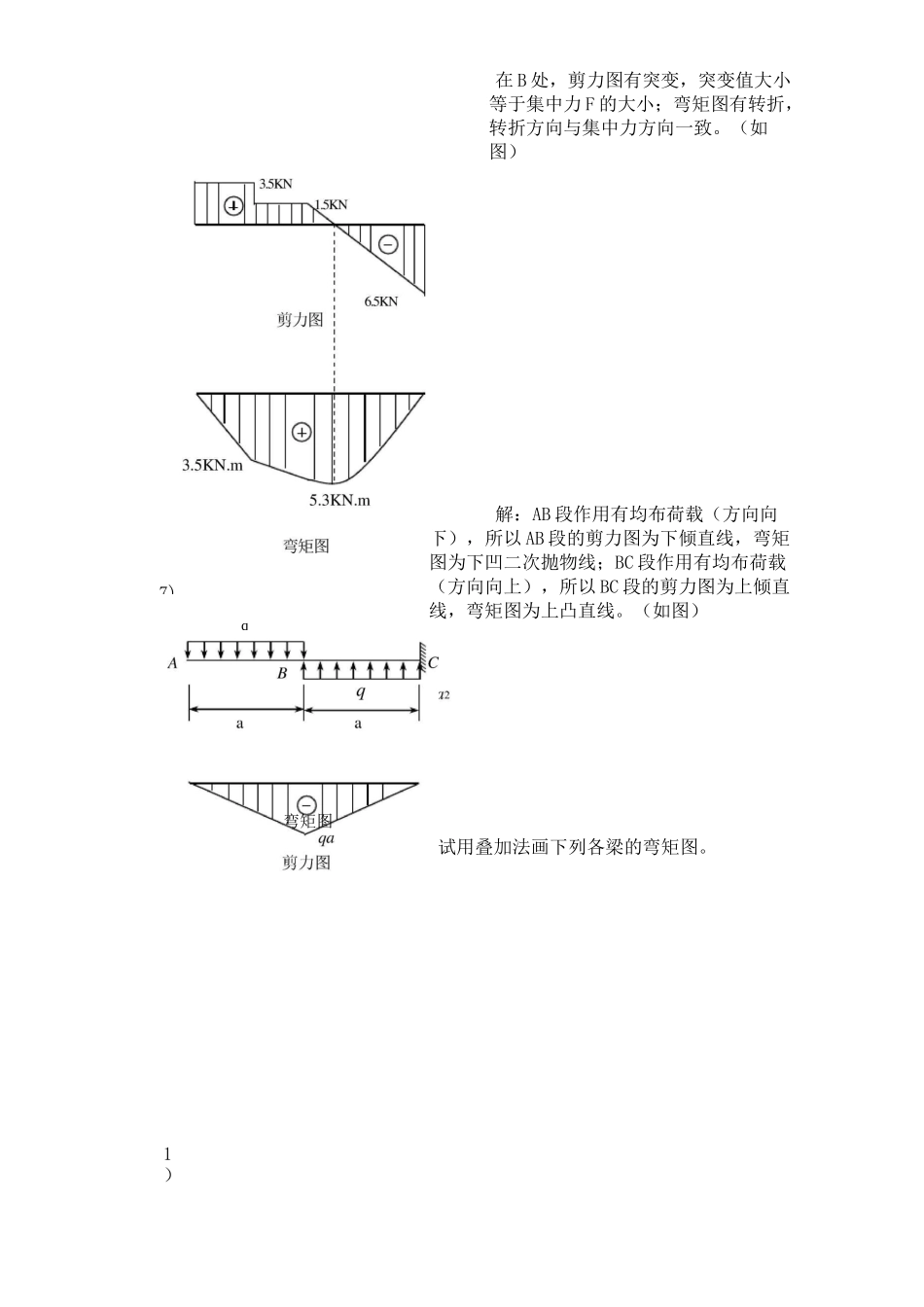 梁的剪力方程和弯矩方程--常用弯矩图_第3页