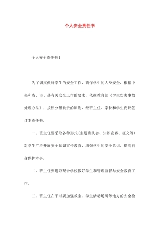 个人安全责任书