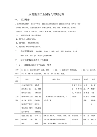 XX集团工业园绿化管理方案