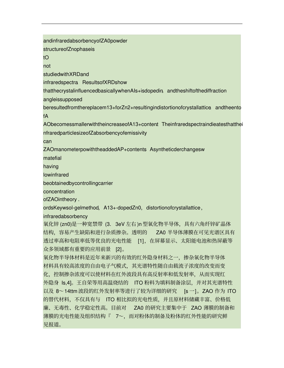 ZAO纳米粉体的制备及其在红外隐身中的应用研究解析_第2页