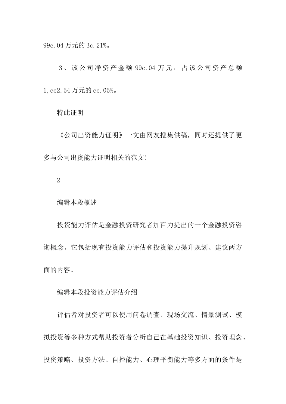 公司出资能力证明_第2页