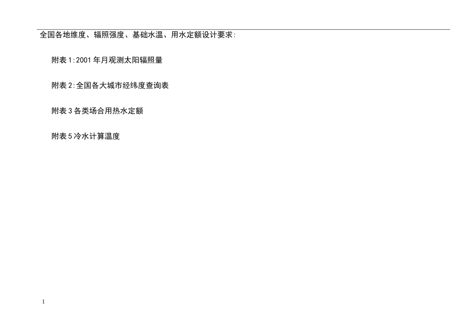 各地太阳能辐照强度明细_第1页