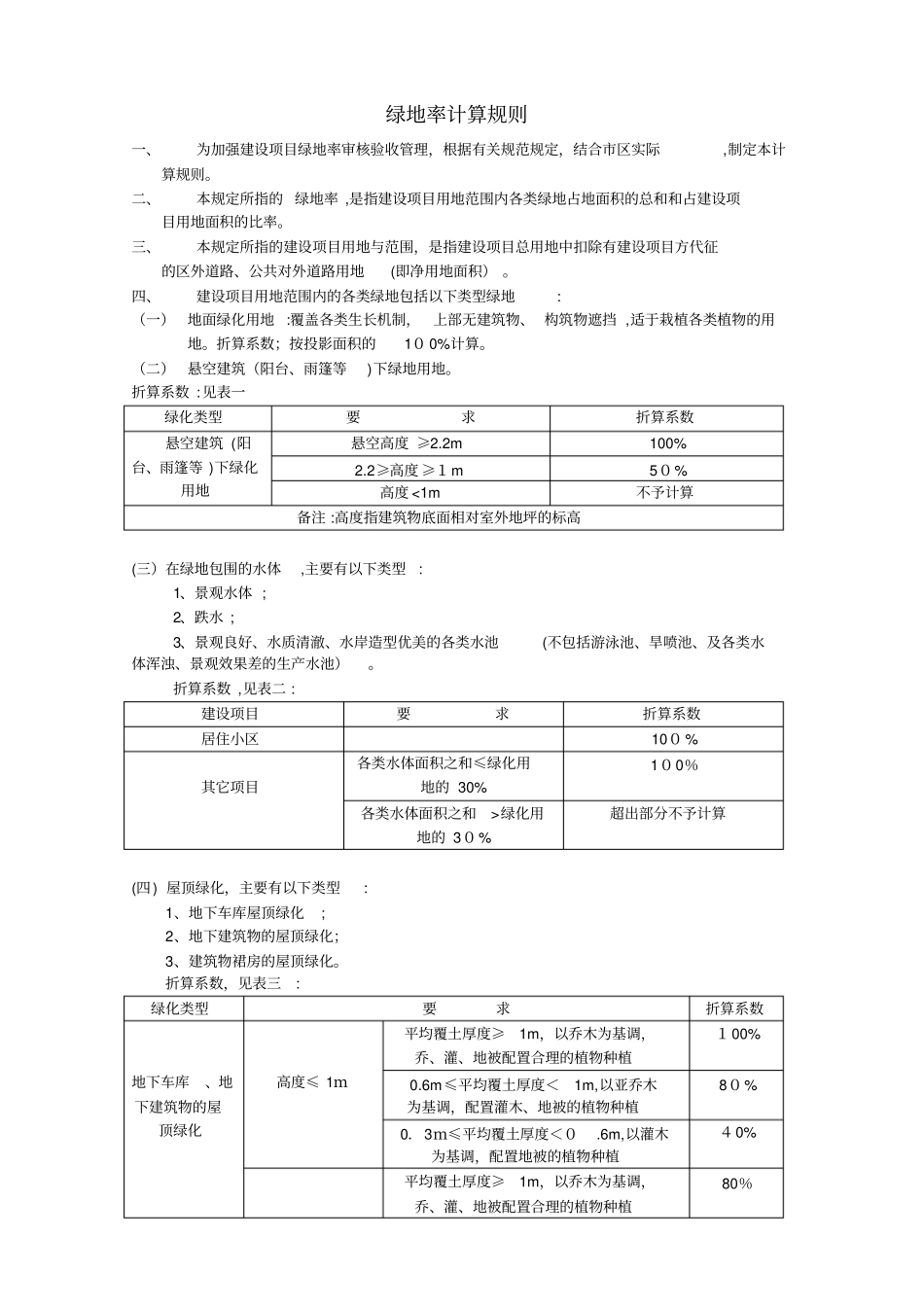 「绿地率的计算规则2014最新版」_第1页