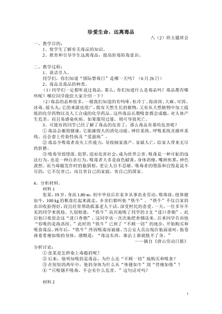 禁毒主题班会（一）