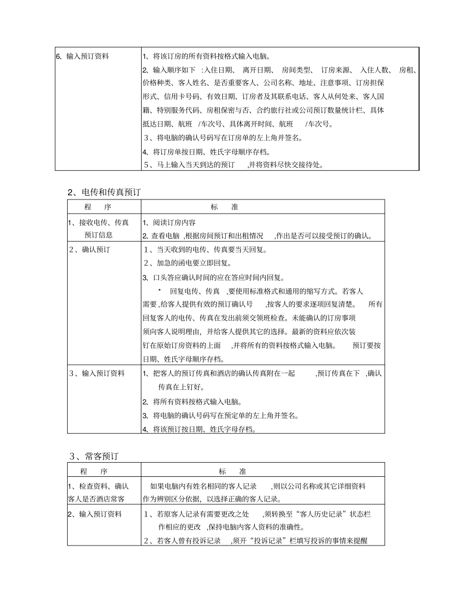「预定部的工作程序和标准」_第2页