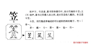 四下五单元第二课“笠”字理
