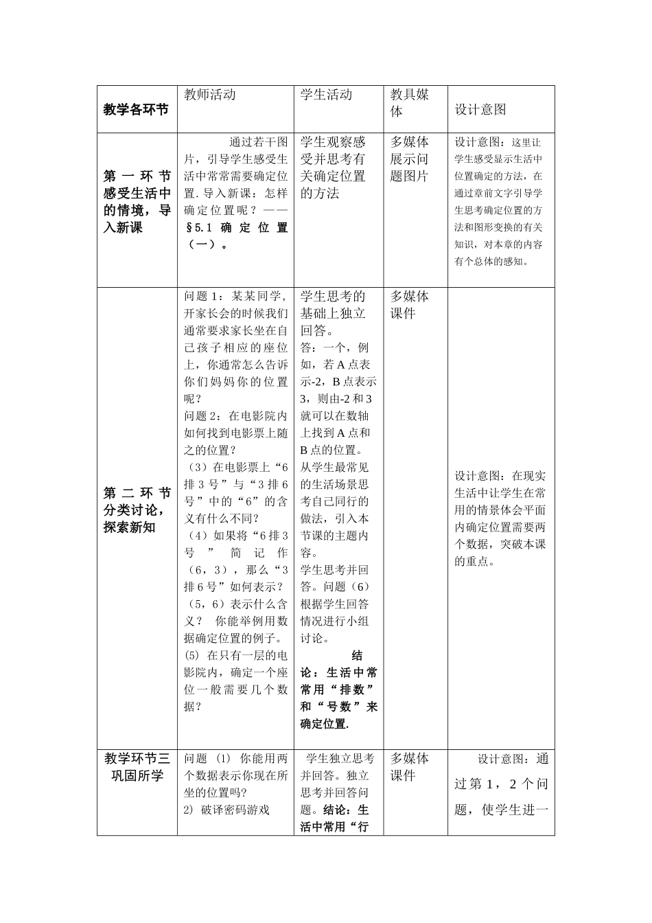 位置确定教学设计_第2页