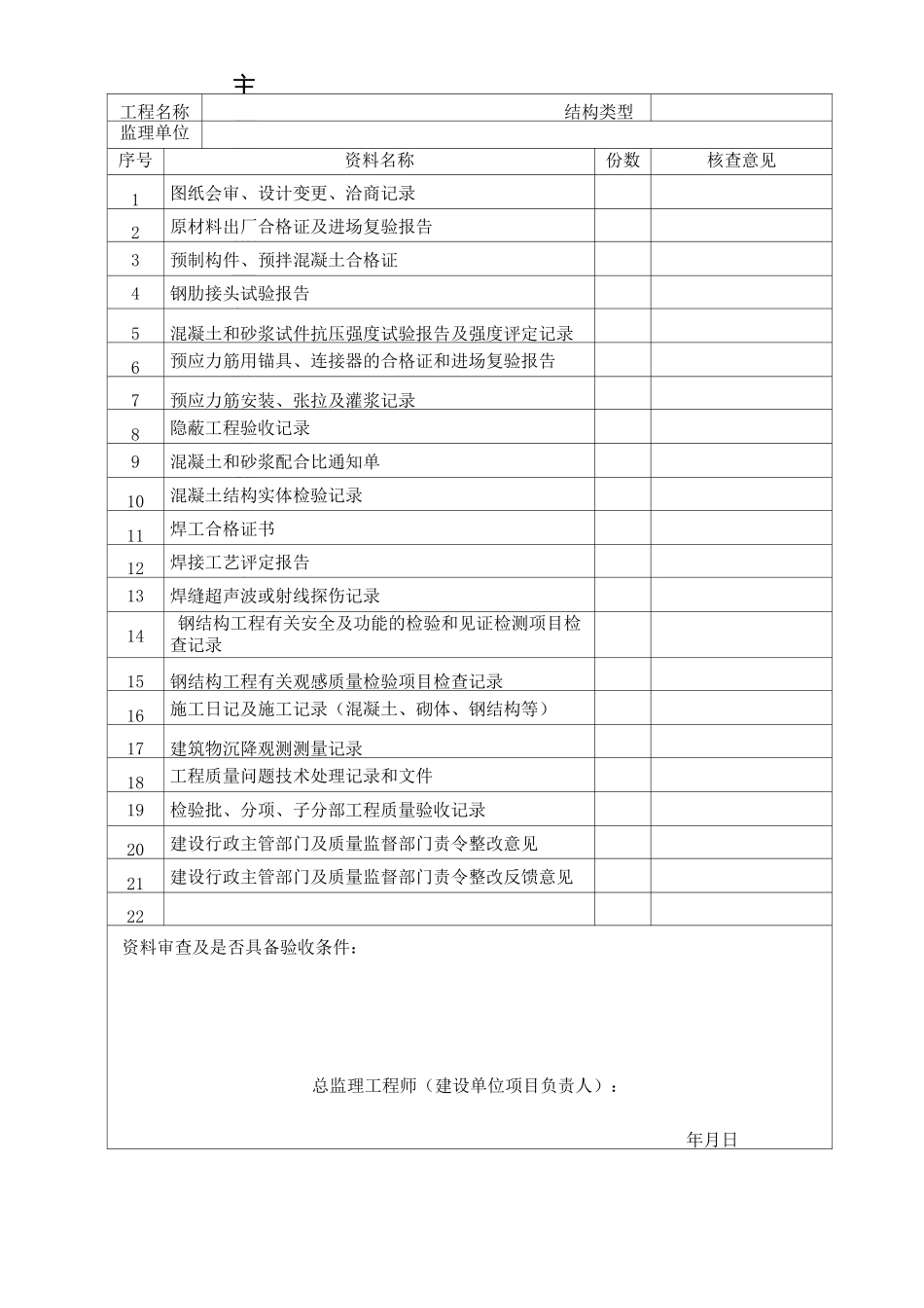 验收资料核查表_第3页