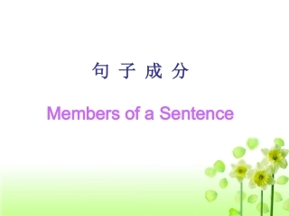 高中英语句子成分基本句型