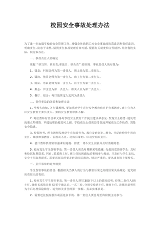校园安全事故处理办法