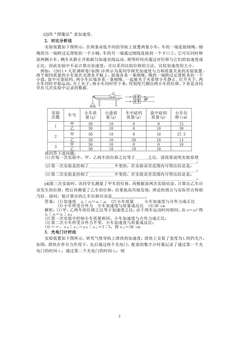 《探究加速度与物体质量、物体受力的关系》实验分析_第2页