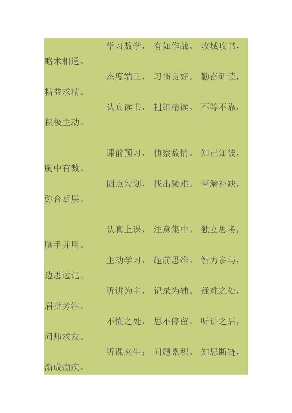 高中生数学学习四字经_第2页