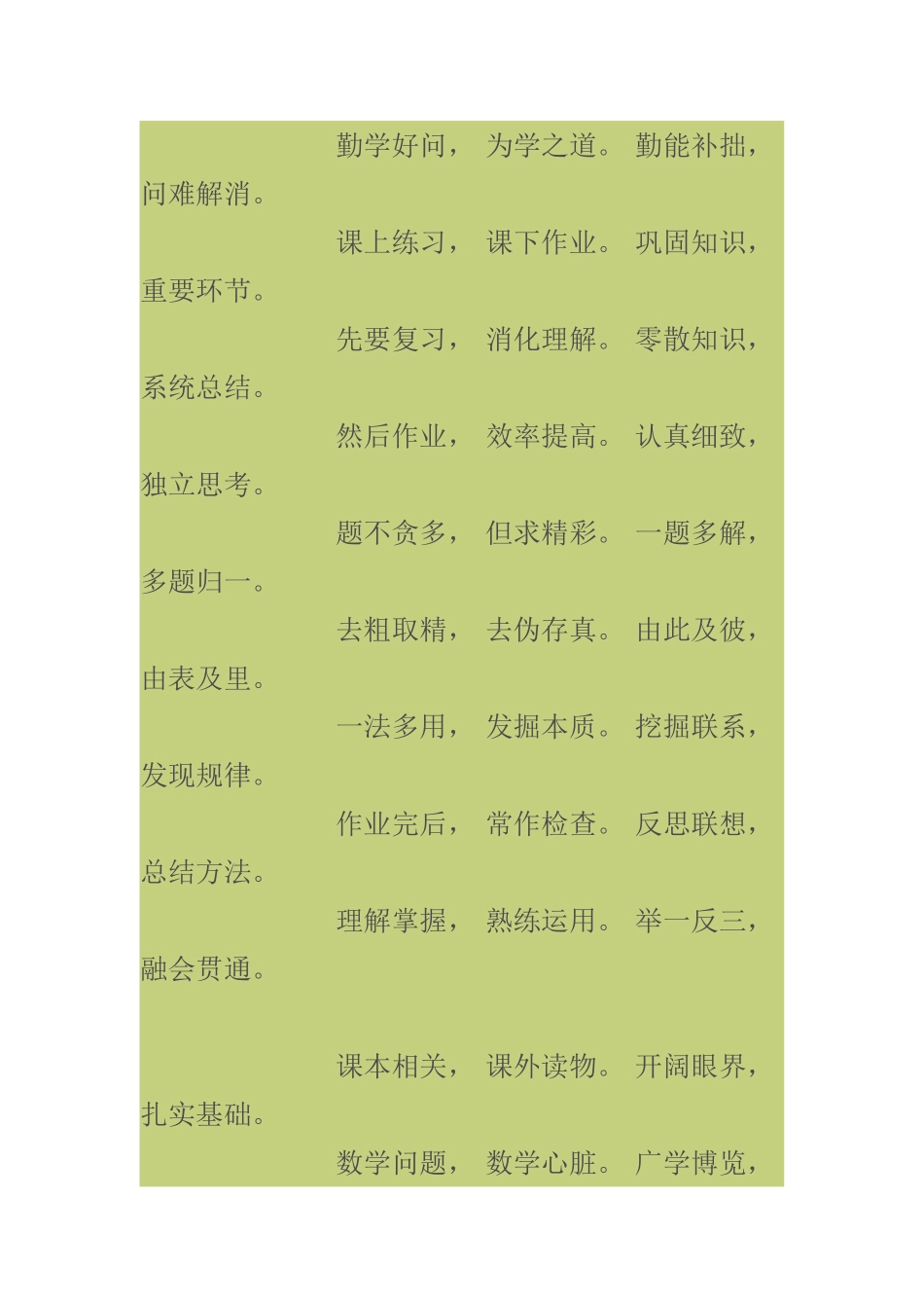 高中生数学学习四字经_第3页
