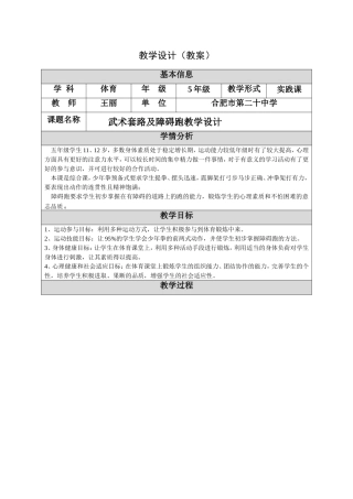 武术反思性教学设计