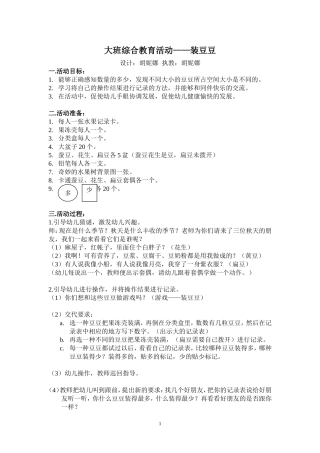 大班综合教育活动——装豆豆