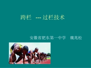 跨栏跑----完整过栏