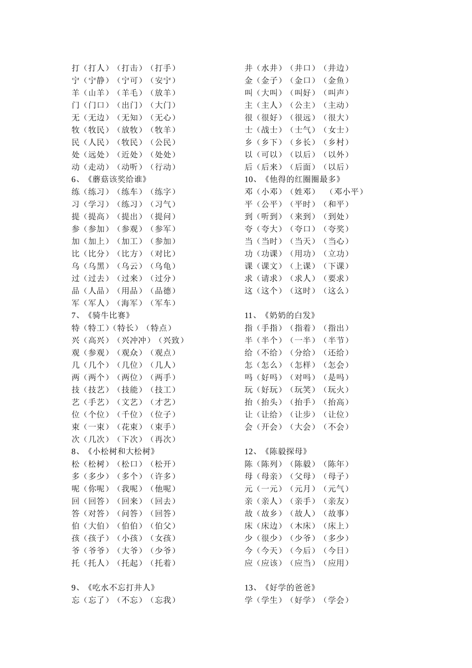 苏教版第二册扩词_第2页