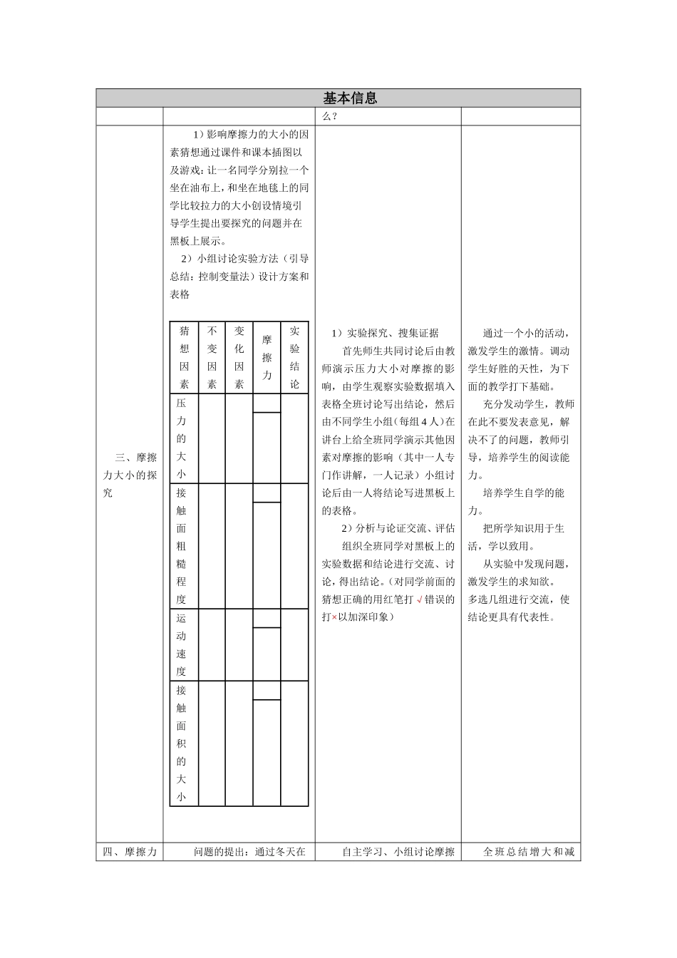 摩擦力教学设计与反思模板_第2页