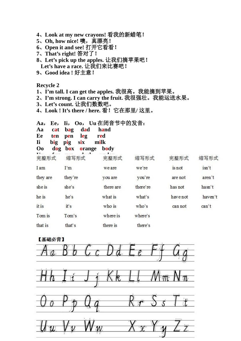 新版人教版pep小学英语三年级下册期末总复习知识点归纳_第3页